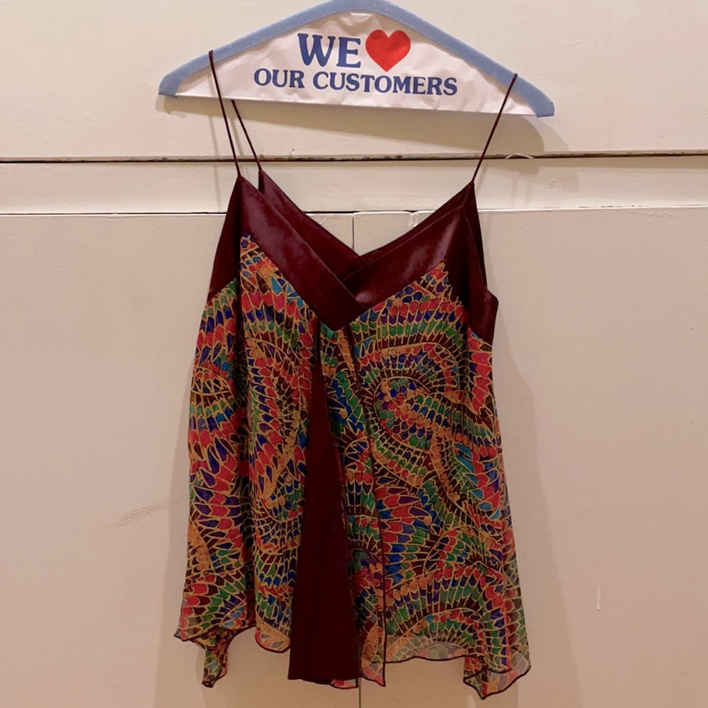 Silk spaghetti strap top